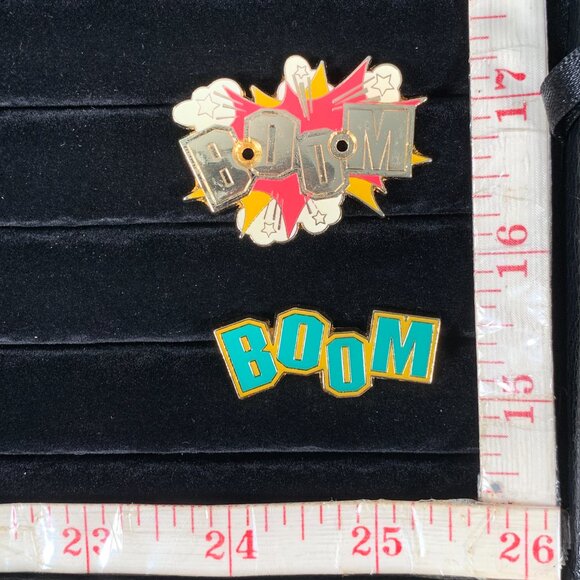 Boom Two Piece Pin on Pin Set Cheer Cheerleader Varsity Athletics Competition - Picture 5 of 6